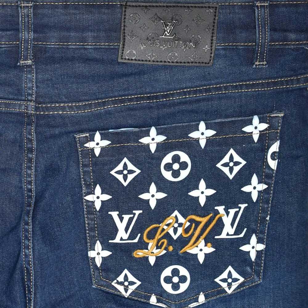 Louis Vuitton Dark Blue Premium Quality Denim Jeans-3