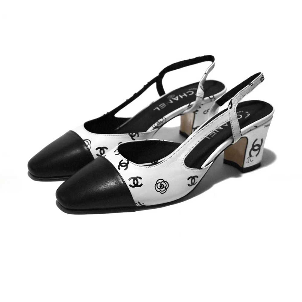 Chanel White & Black Premium Quality Heels Sandals