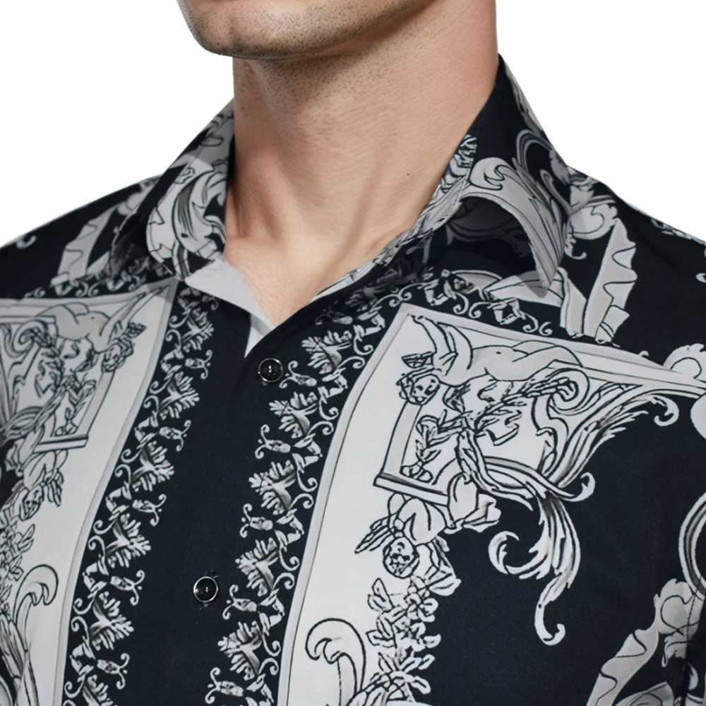 Versace Silver Baroque Drop Shoulder Premium Quality Shirt-2