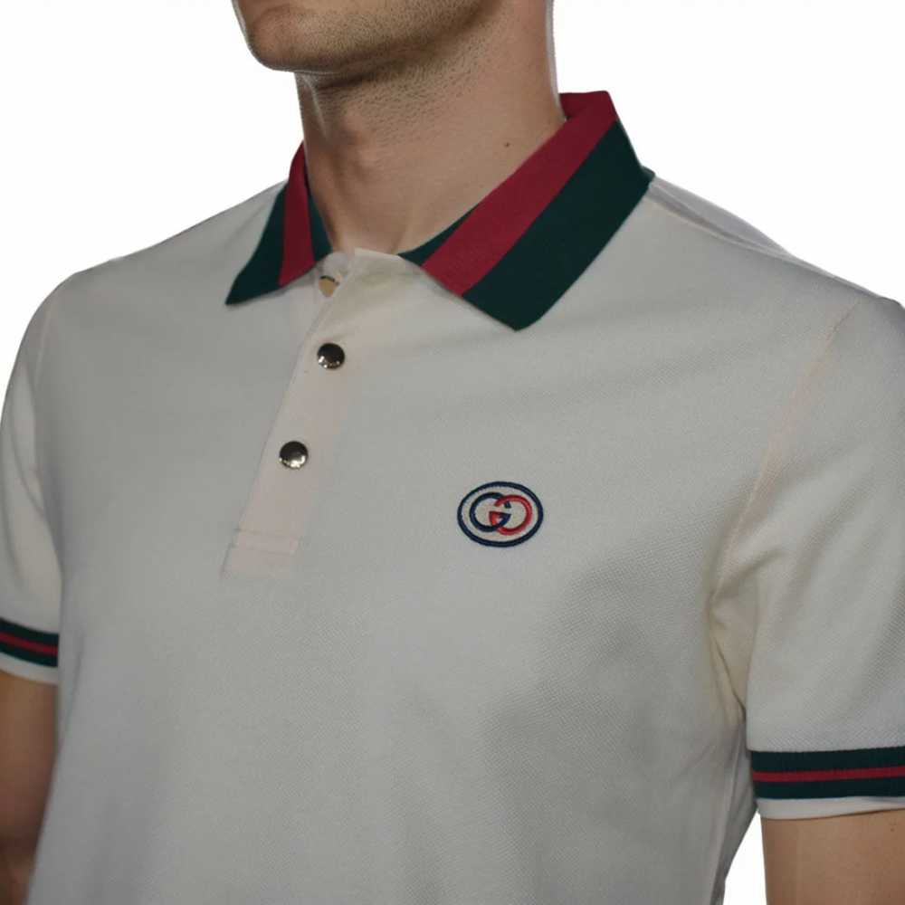 Gucci Embroidered logo Cream Premium T-shirt-thumb-2