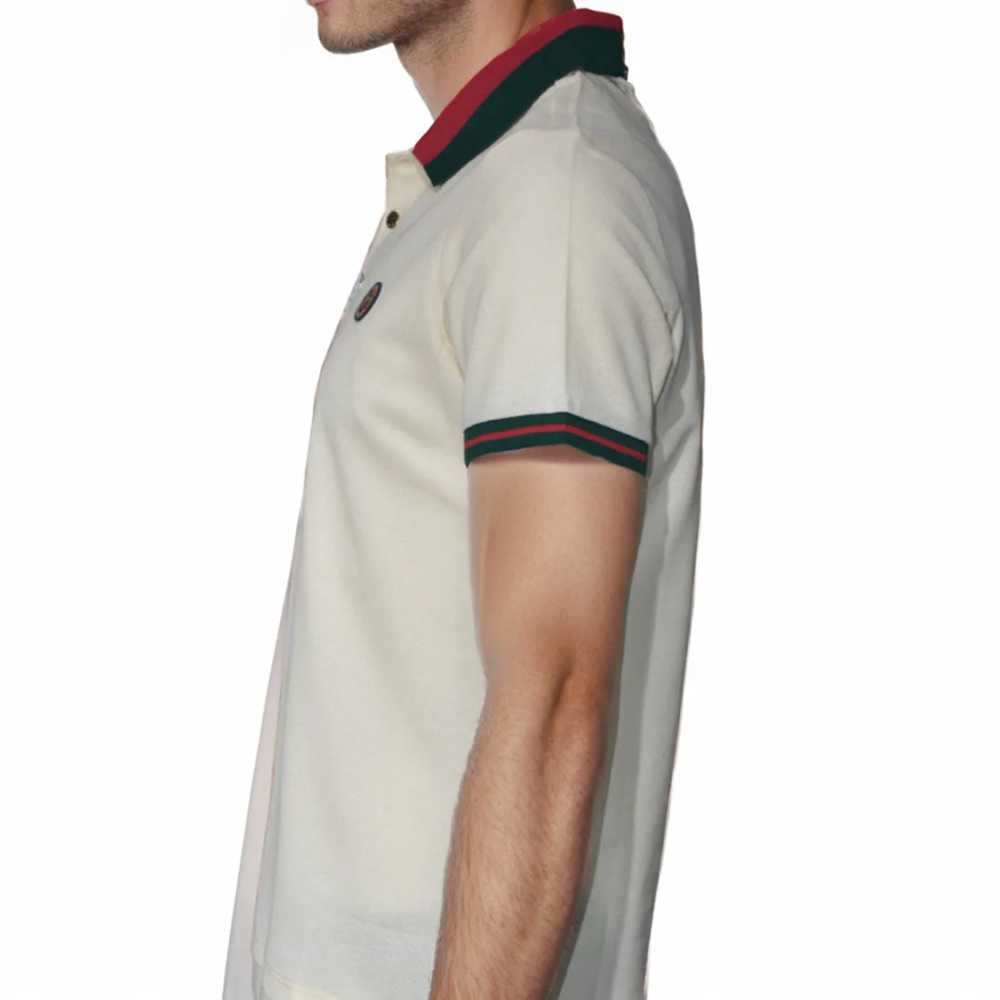 Gucci Embroidered logo Cream Premium T-shirt-thumb-3