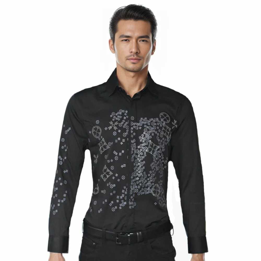 Louis Vuitton Black Premium Quality Designer Men's Shirt
