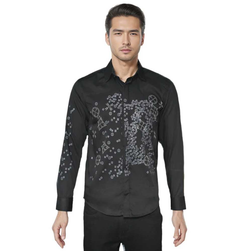 Louis Vuitton Black Premium Quality Designer Men's Shirt-5