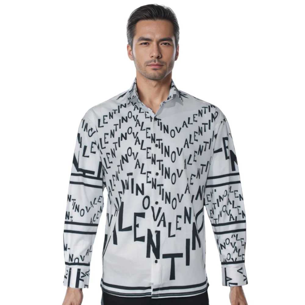 Valentino Printed White Premium Quality Shirt-0