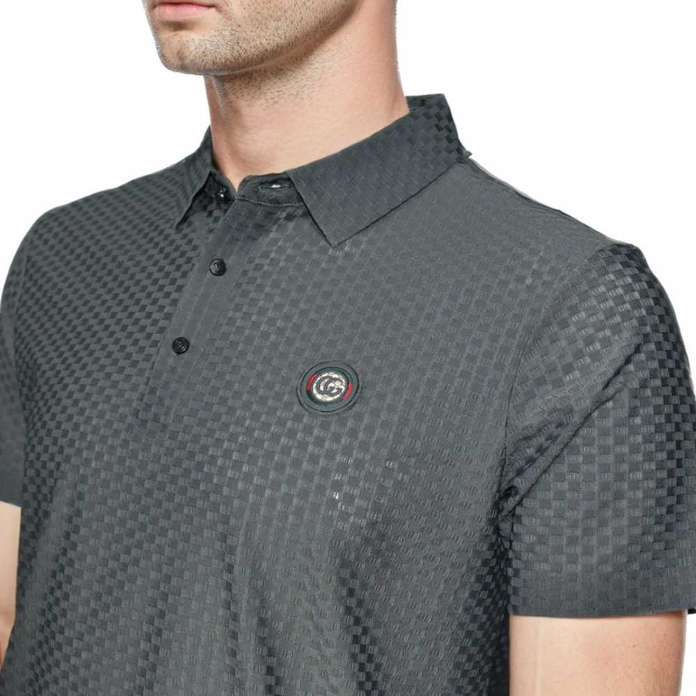 Gucci Embroidered logo Dark Green Premium Polo T-shirt-4