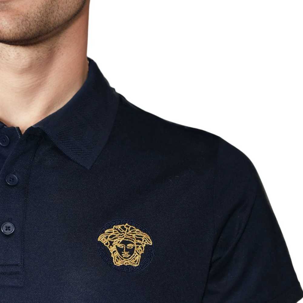 Versace Navy Blue Premium Quality Polo T-shirt-thumb-4