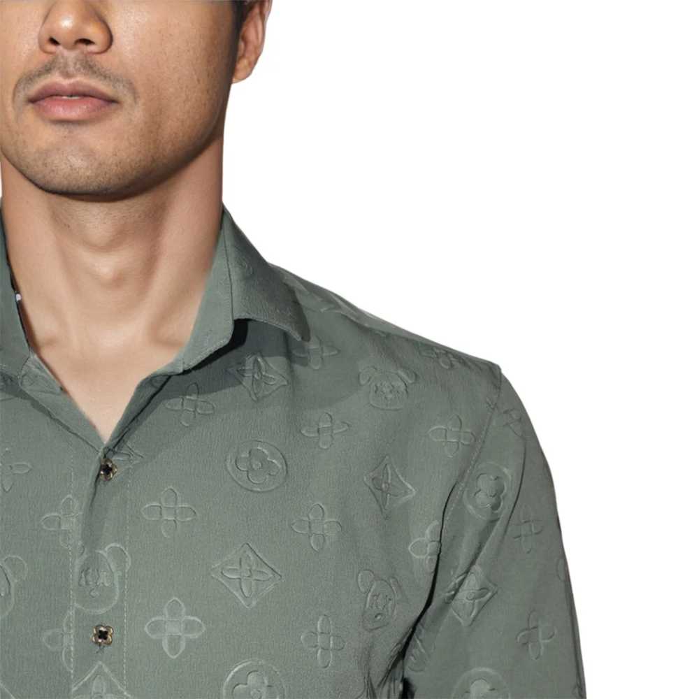 Louis Vuitton Green Premium Quality Men's Shirt-4