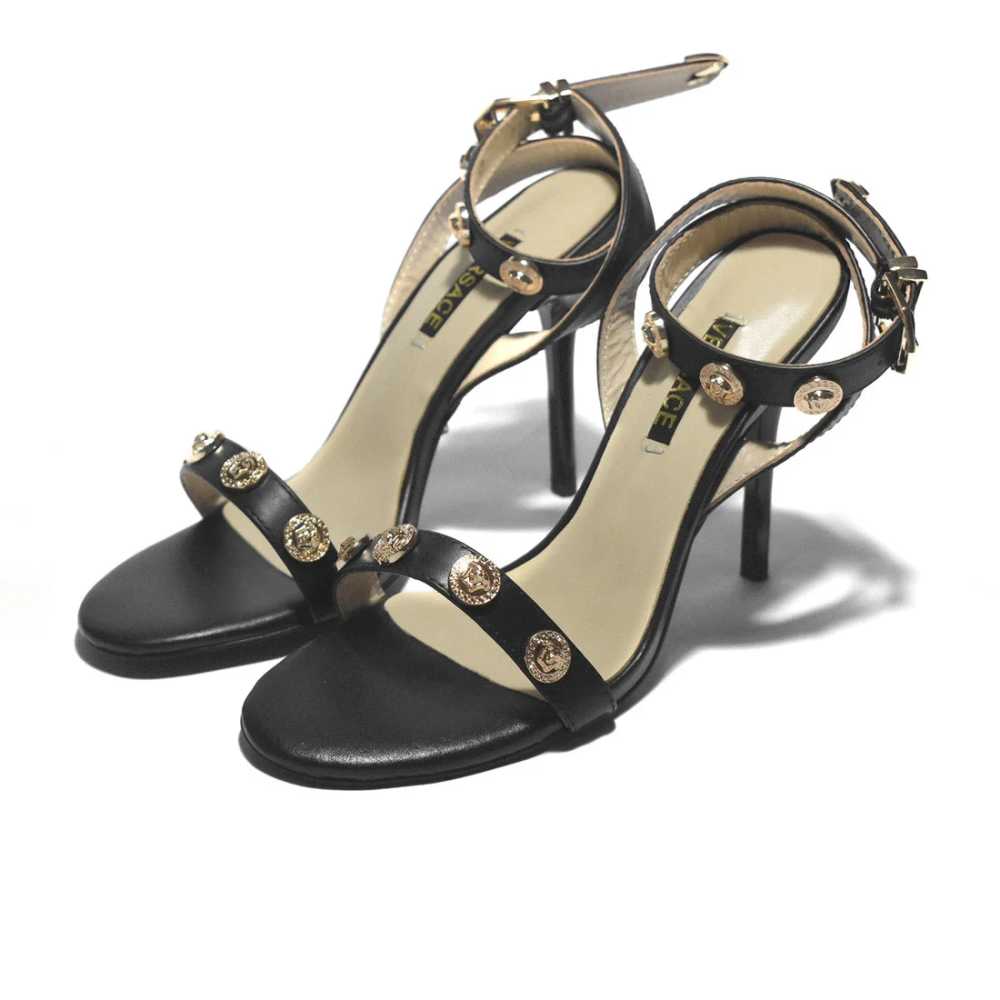 Versace Black Premium Quality Heels Sandals