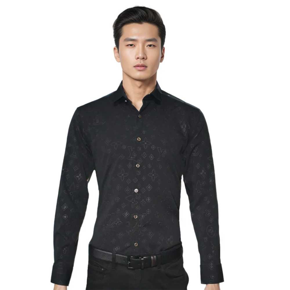 Louis Vuitton Black Premium Quality Men's Shirt