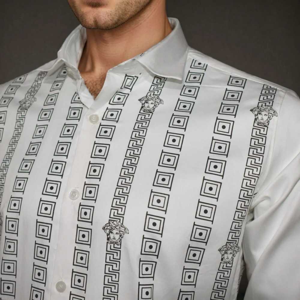 Versace White Logo Printed Premium Quality Shirt-2