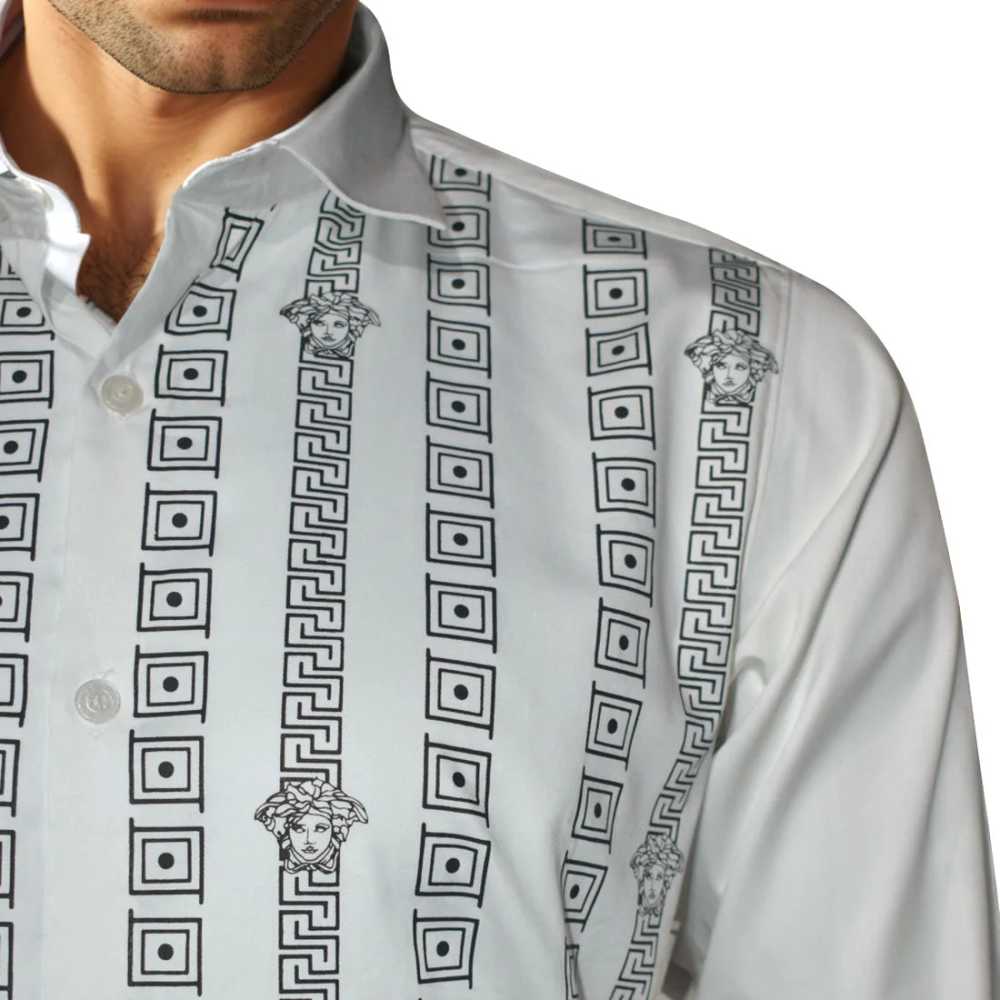 Versace White Logo Printed Premium Quality Shirt-4