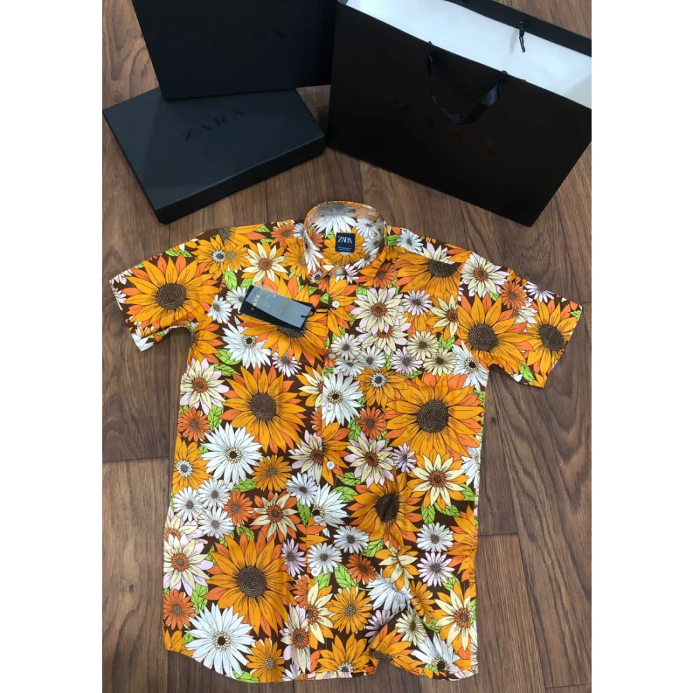 Zara Red Flower Premium Quality Shirt-6