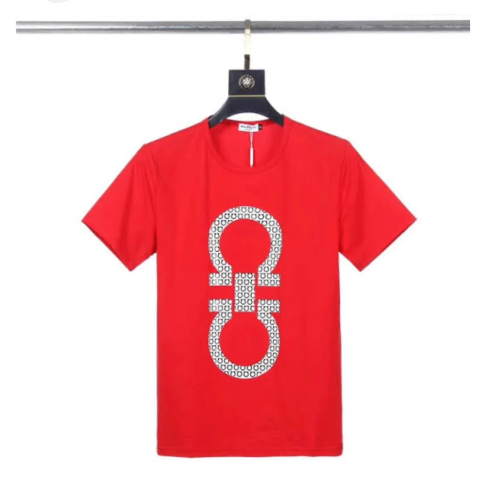 Salvatore Ferragamo Red Premium Gancini-Print T-shirt-0