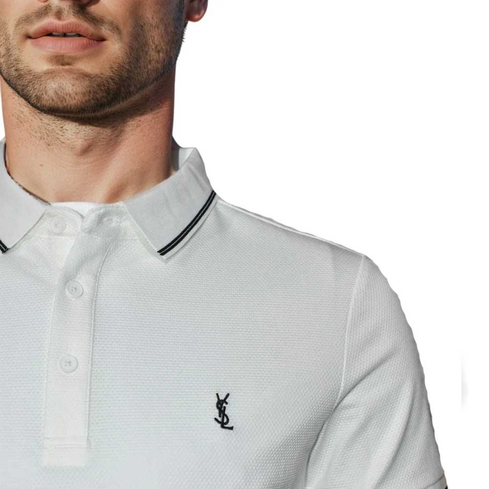 Saint Laurent White Premium Quality T-shirt-4