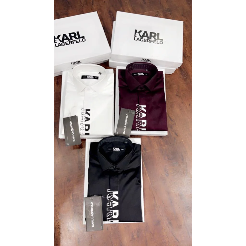 Karl Lagerfeld logo Print Wine Premium Quality shirt-2