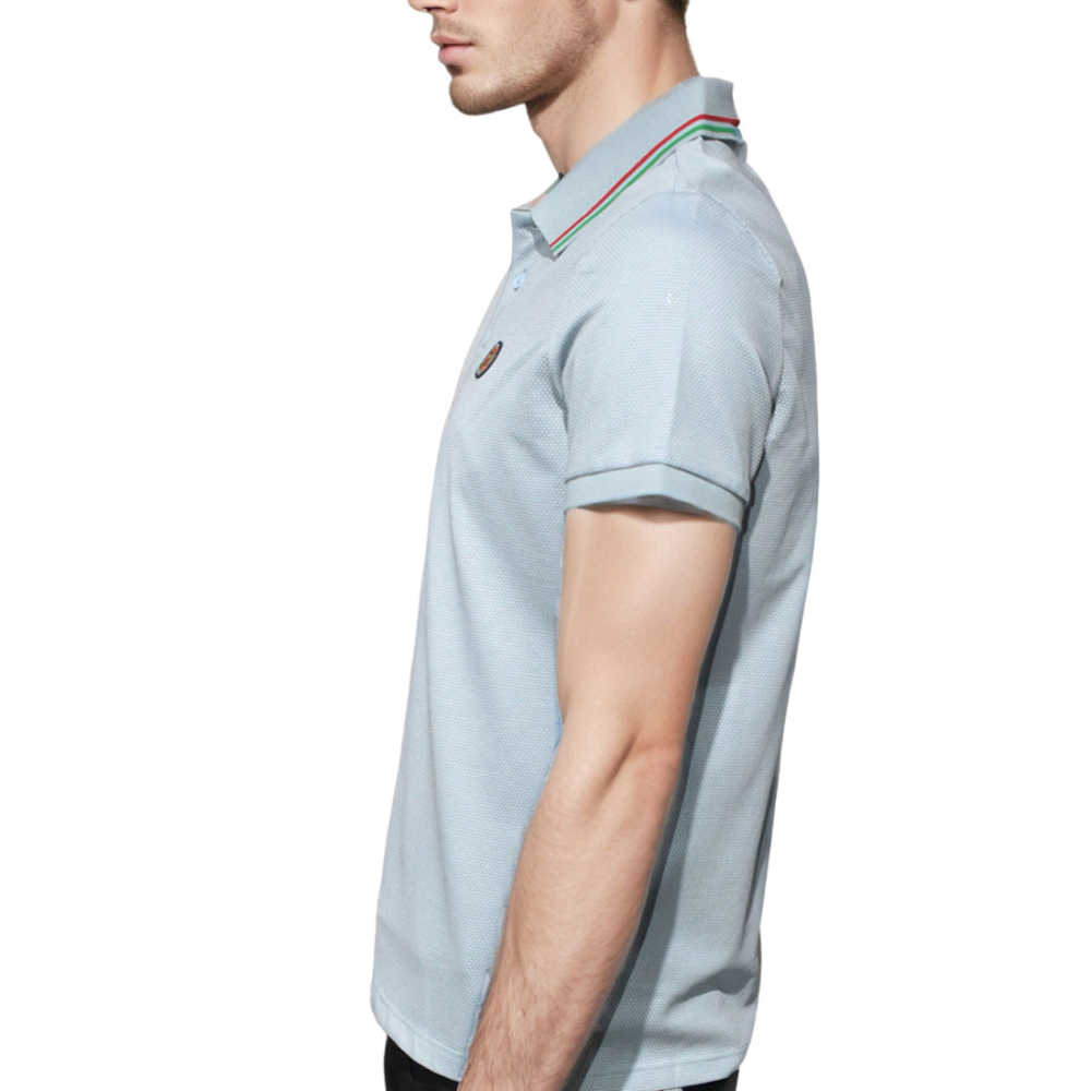 Gucci Light Blue Premium logo Embroidered T-shirt-2