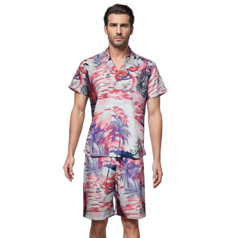 Amiri Hawaii Floral Print Pink & White Premium Shirt & Shorts Combo