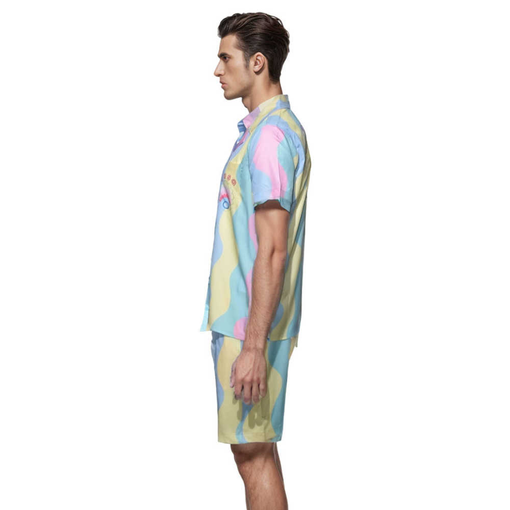 Casablanca Pastel Premium Short Sleeve Shirt & Shorts Combo-thumb-2