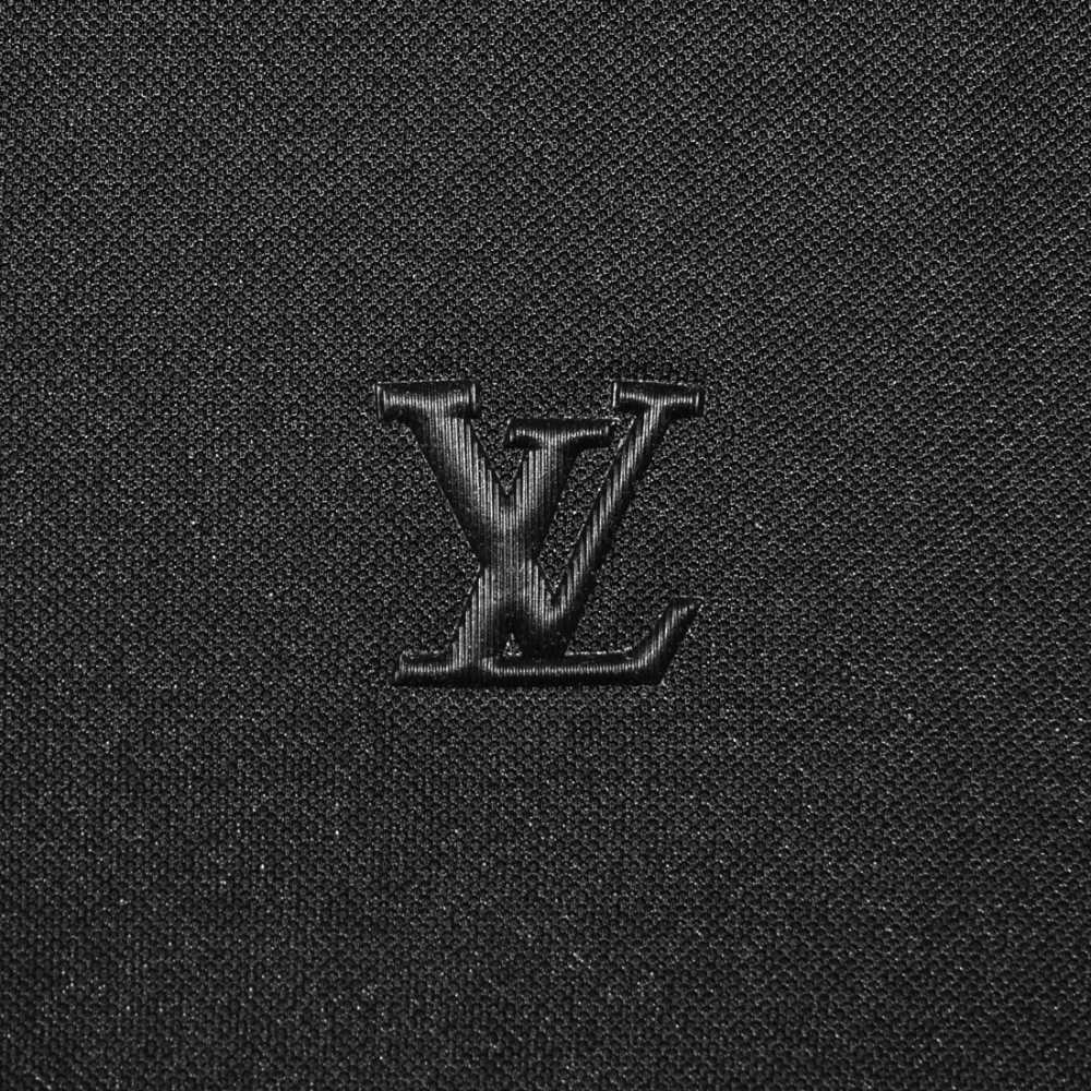 Louis Vuitton Black Embroidery Logo Premium Polo T-shirt-thumb-3
