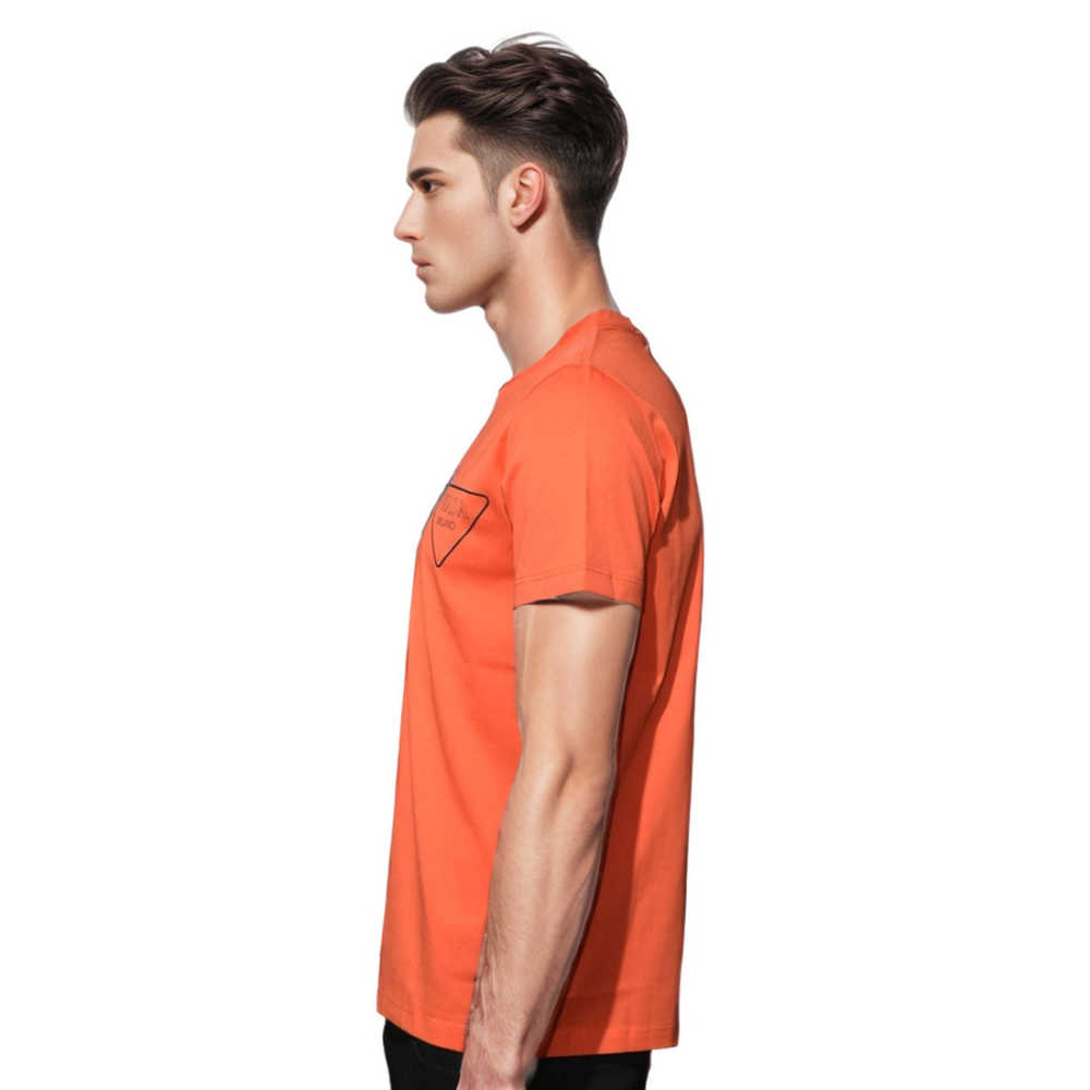 Prada Orange Logo Re-Nylon Detail Premium T-shirt-2