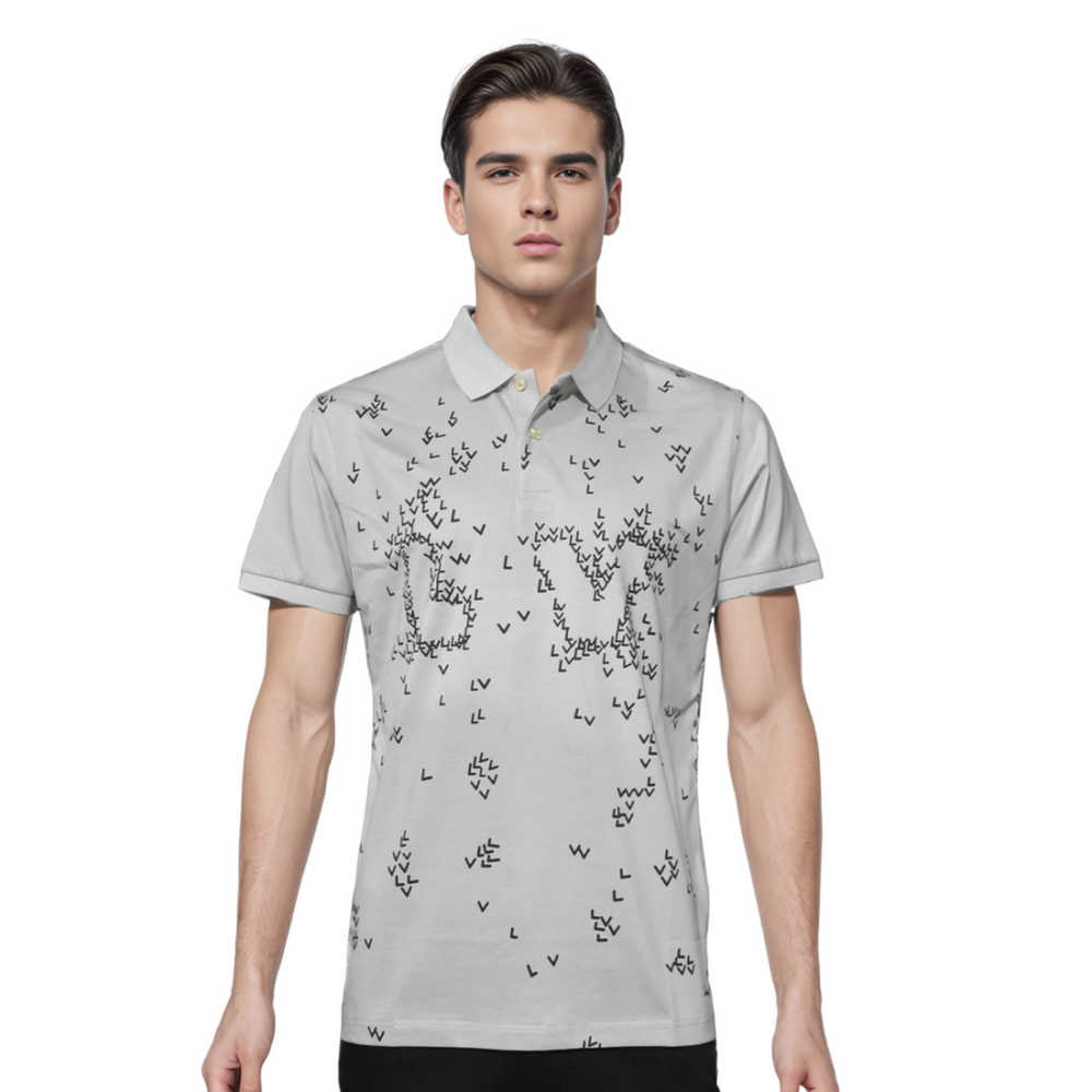 Louis Vuitton Grey Premium Quality Polo Tees