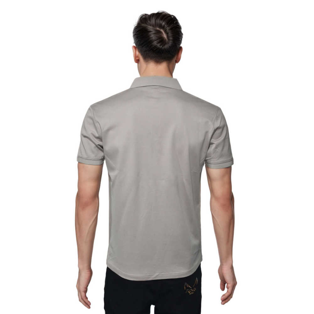 Boss Grey Premium Quality Luxury Polo T-shirt-thumb-2