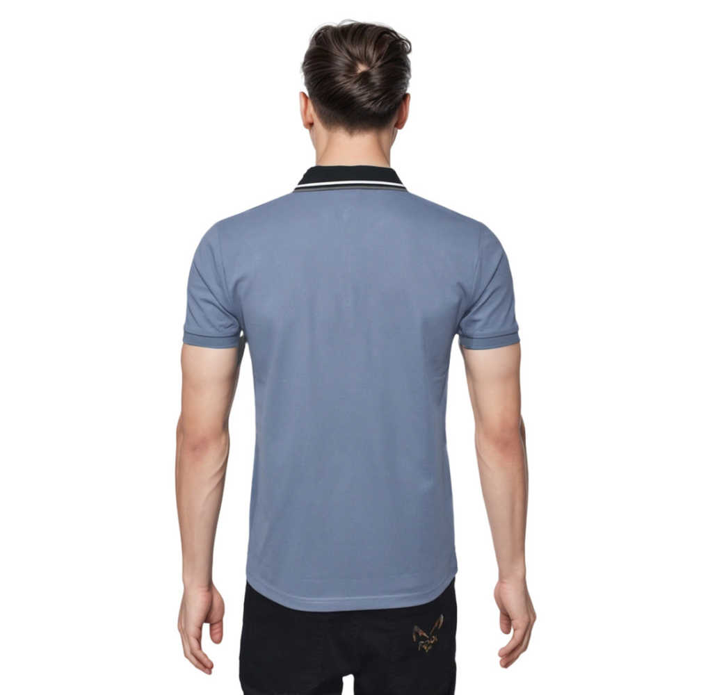 Boss Embossed Logo Blue Premium Quality T-shirt-thumb-1