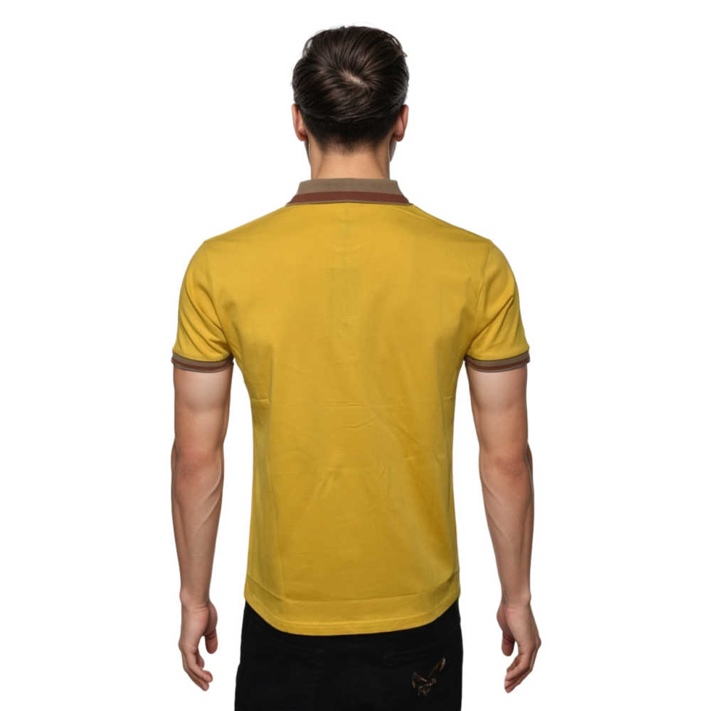 Versace Embossed logo Yellow Premium Polo T-shirt-1