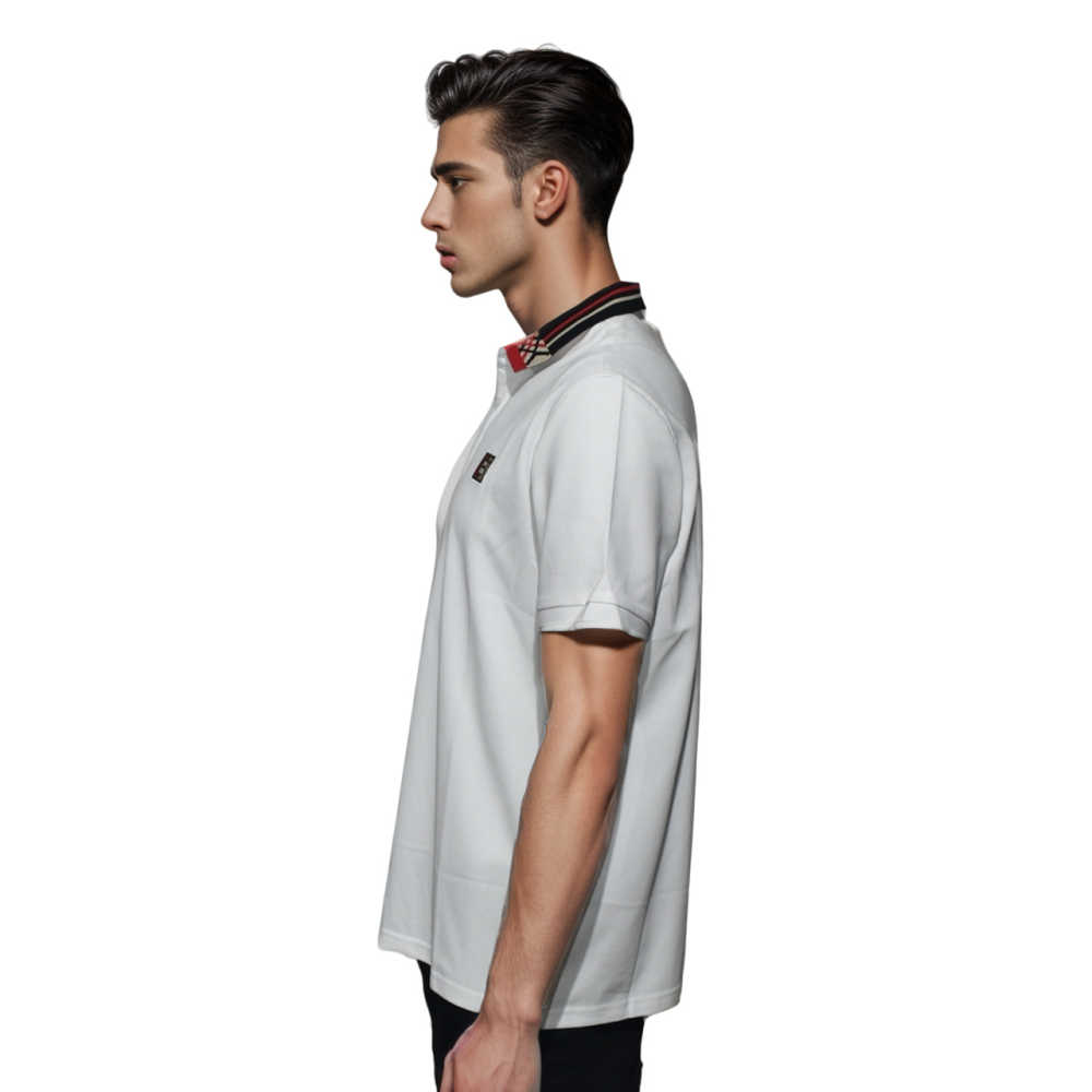 Burberry White Premium Quality Polo Tees-2