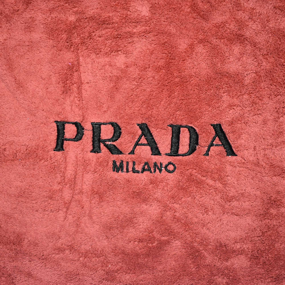Prada Embroinded Red Premium Quality Towel - Set of 2-1