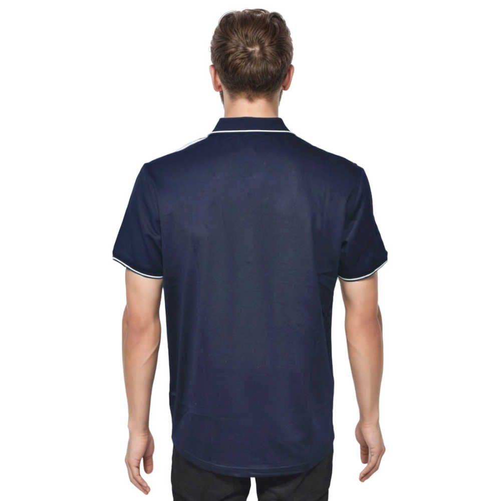 Giorgio Armani Embroidered logo Dark Blue Polo T-shirt-thumb-1