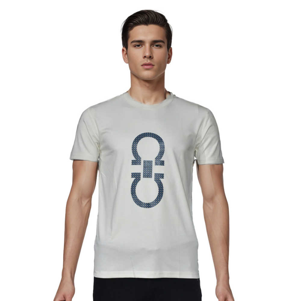 Salvatore Ferragamo White Gancini-Print T-shirt