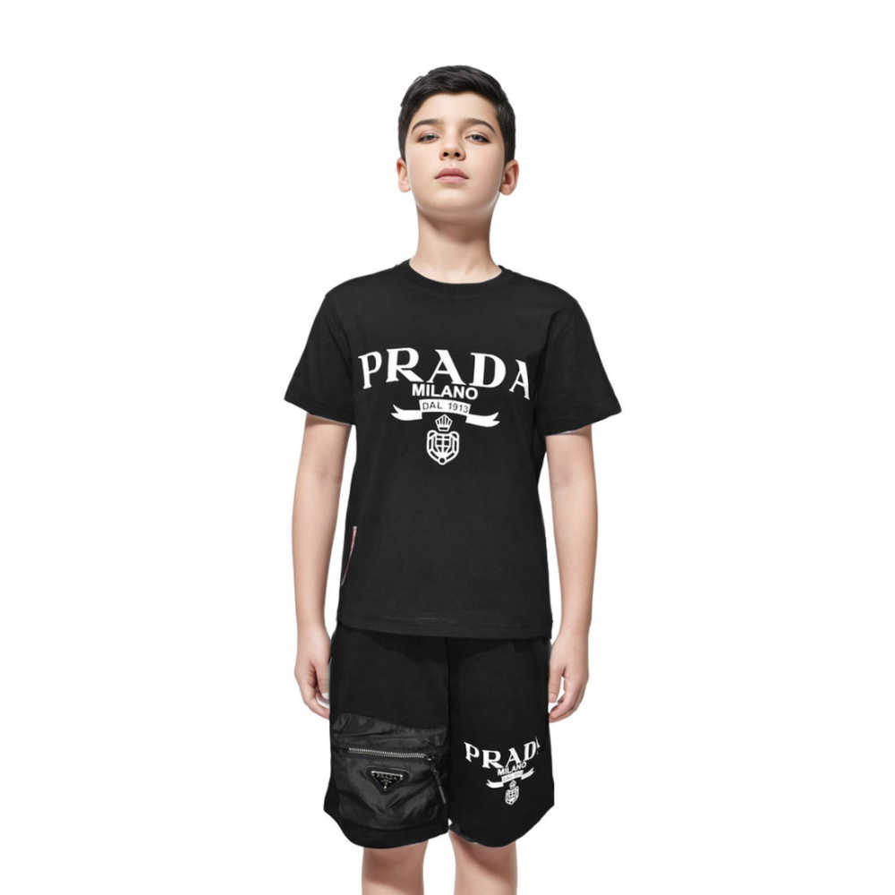 Prada Black Premium Quality Kids Co-ord Set