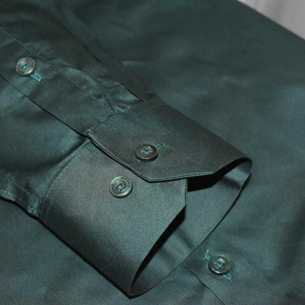 Versace Embroidered Green Premium Cotton Shirt-5