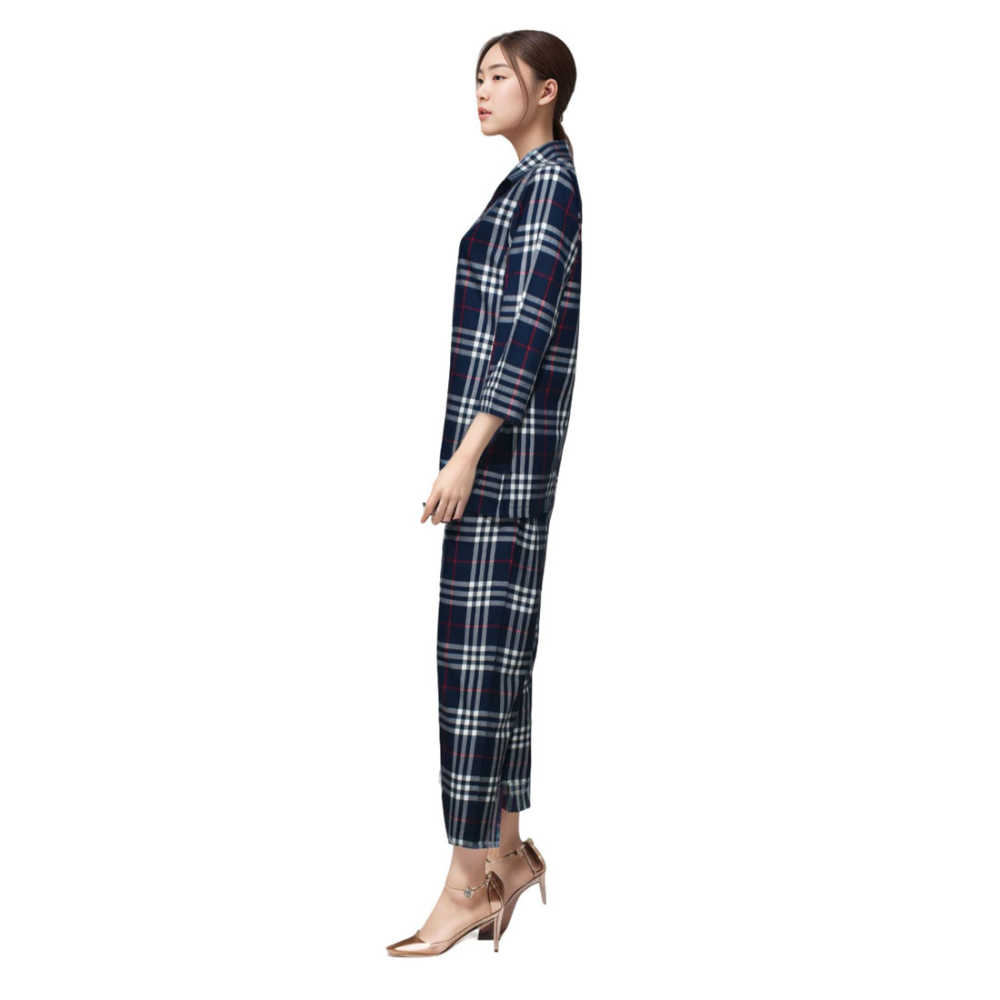 Burberry Blue Check Premium Cotton Co-ord Set-thumb-3