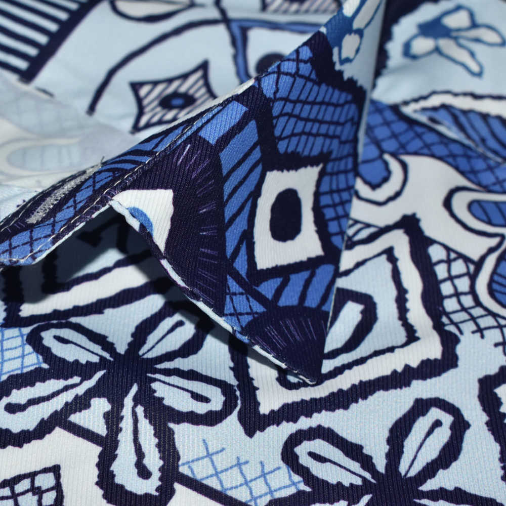 Christian Dior Blue Premium Printed Shirt-4