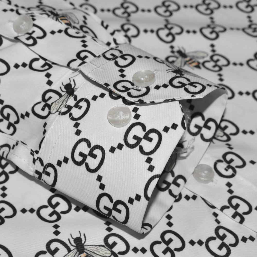 Gucci logo Print White Premium Luxury Shirt-5