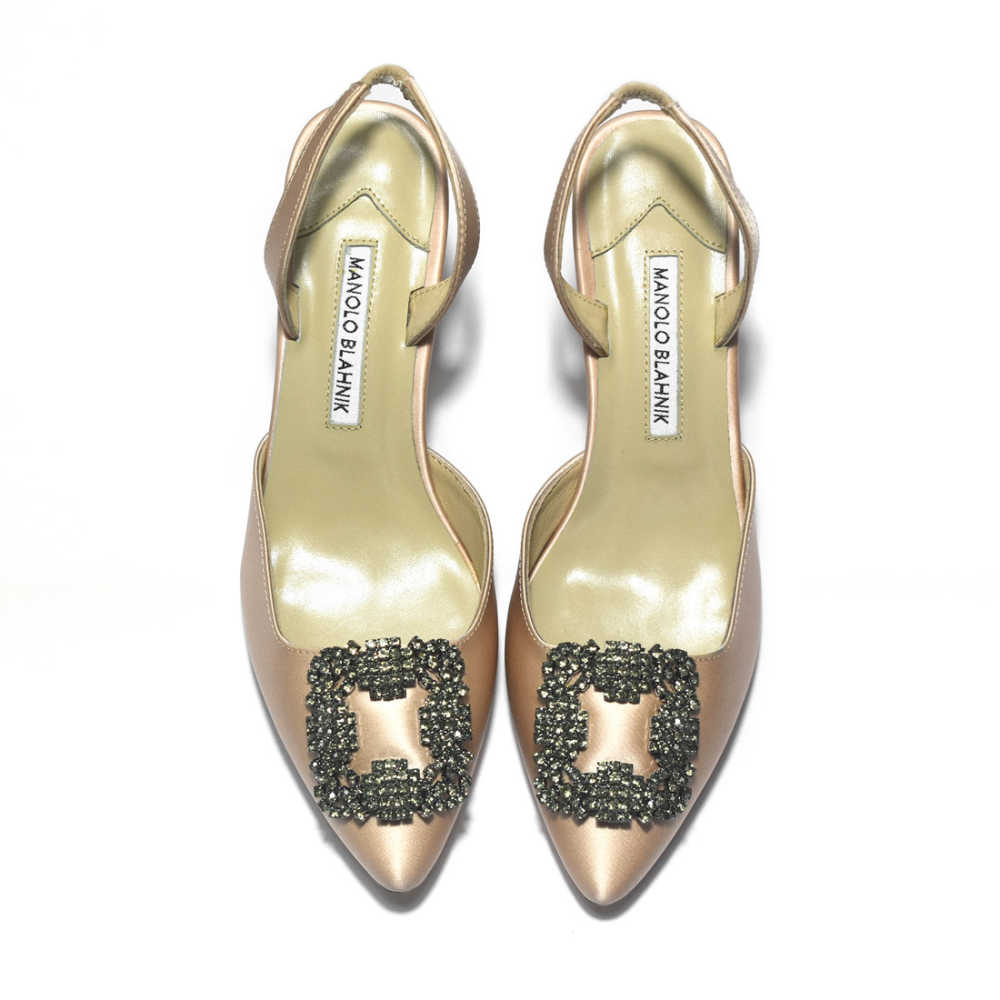 Manolo Blahnik Brown Premium Leather Heel Sandals-thumb-5