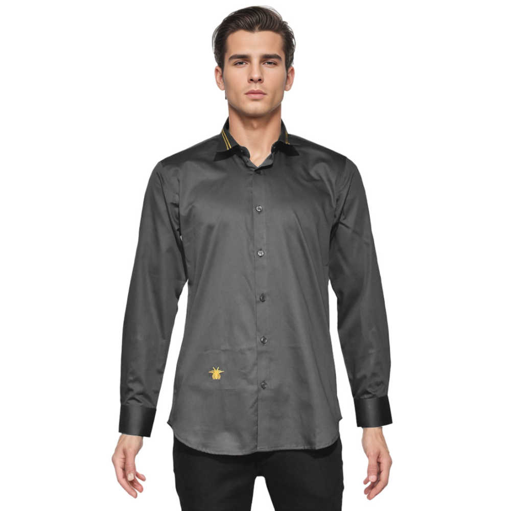 Dior Spider Embroidery Print Grey Premium Shirt-thumb-6