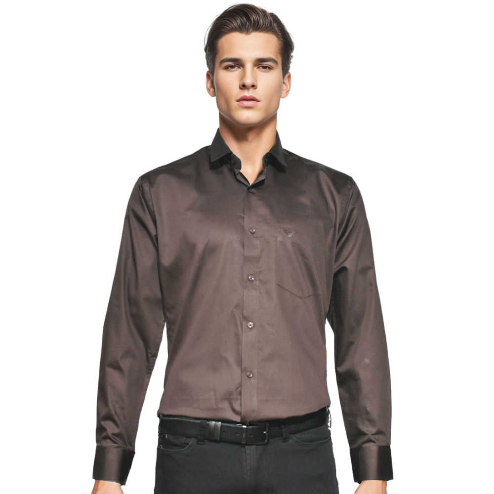 Giorgio Armani Dark Brown Premium Quality Shirt
