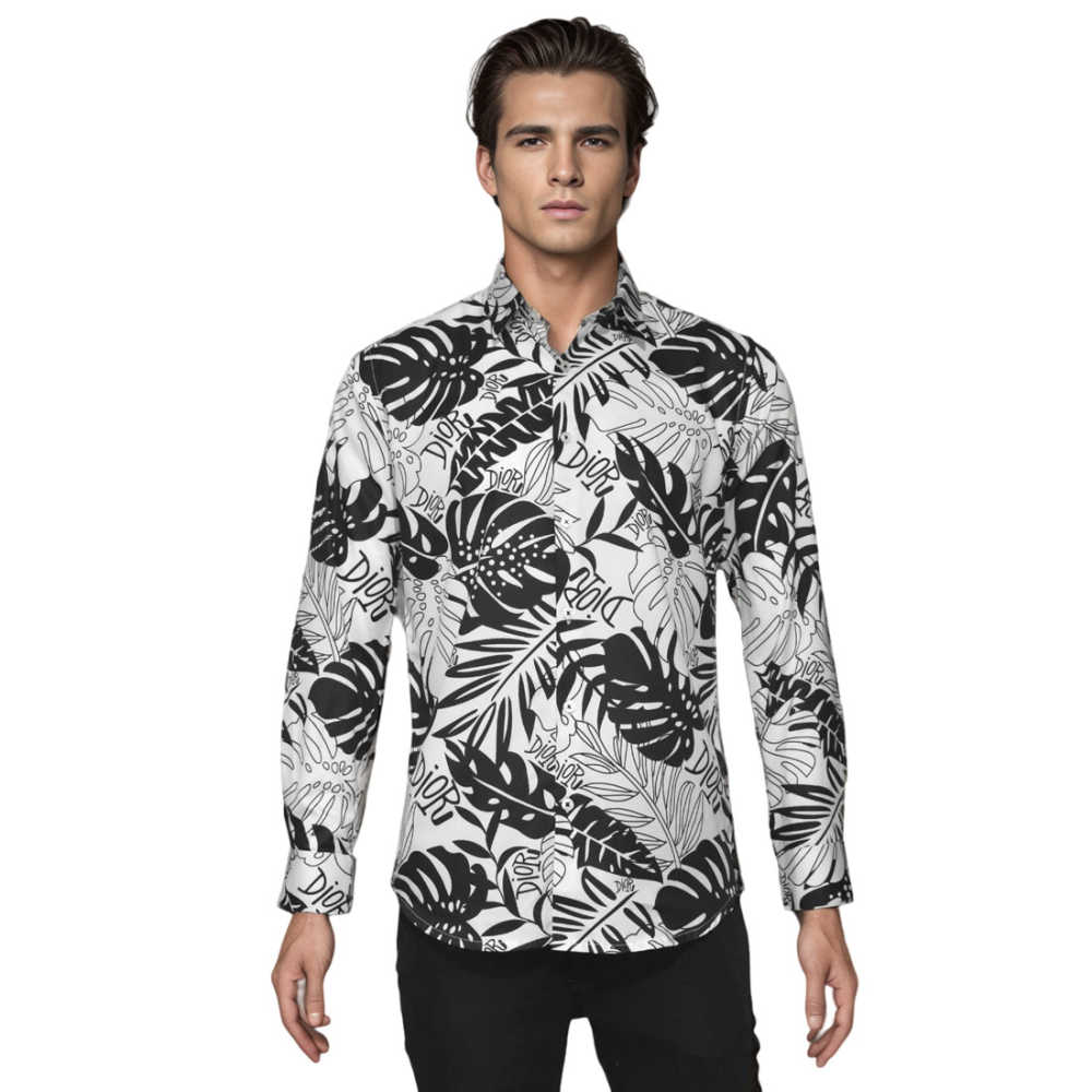 Dior Floral Print White Premium Quality Shirt-6