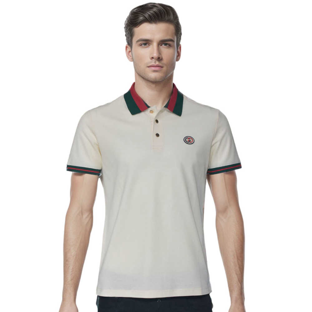 Gucci Embroidered logo Cream Premium T-shirt