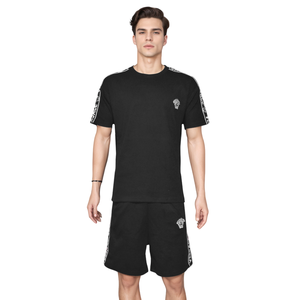 Versace Black Premium Quality T-shirt & Shorts Combo