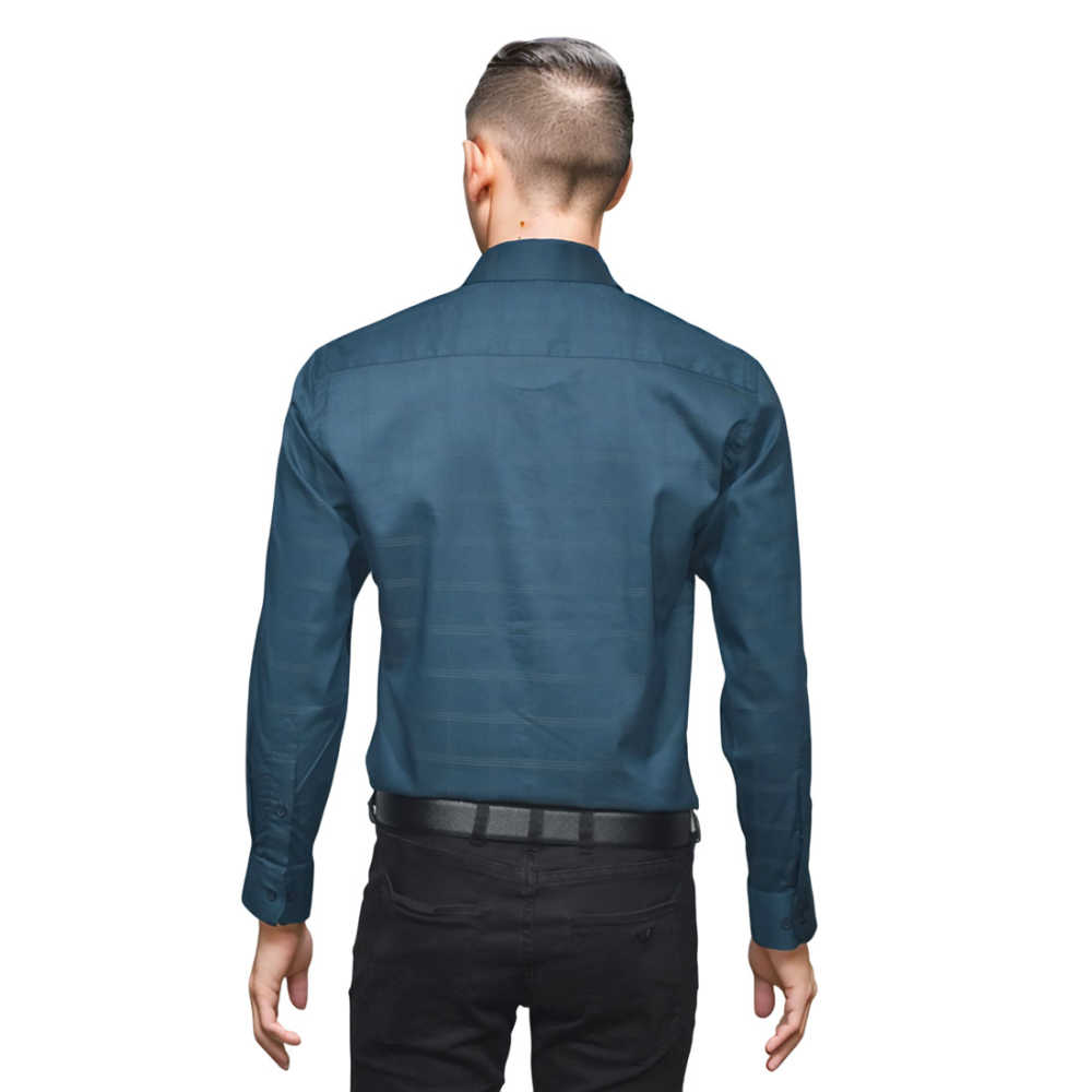Burberry Dark Teal Blue Premium Quality Shirt-1