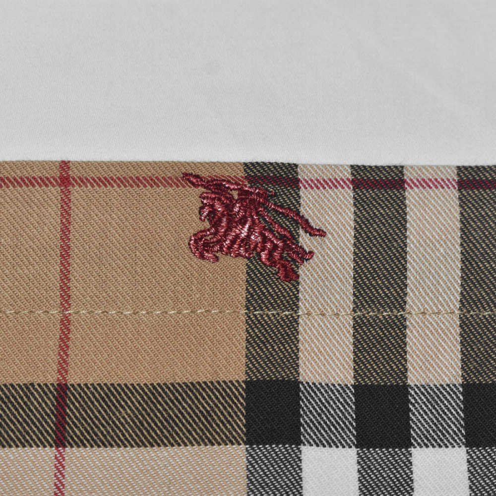 Burberry White Pocket Logo Print Premium Quality Shirt-3