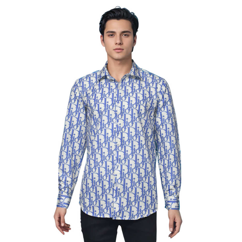 Dior White & Blue Premium Quality Shirt-6