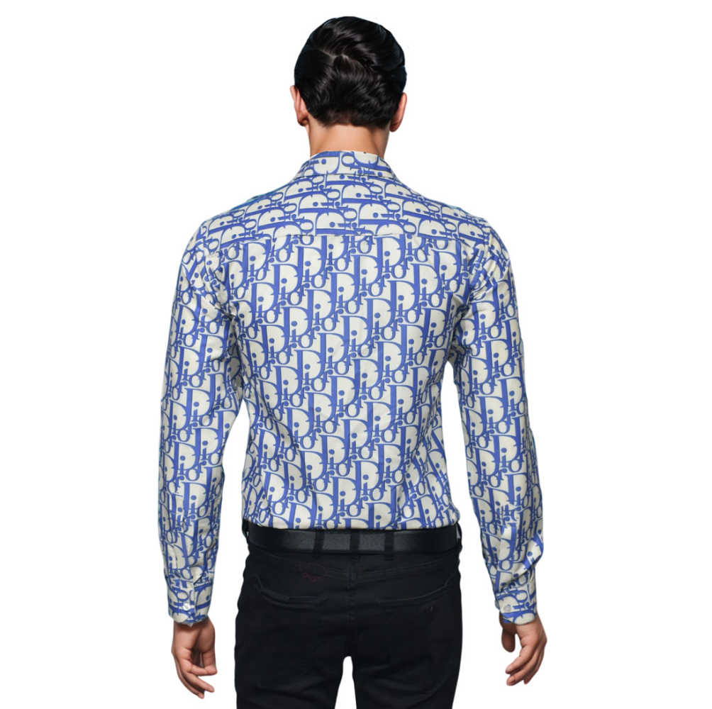 Dior White & Blue Premium Quality Shirt-1