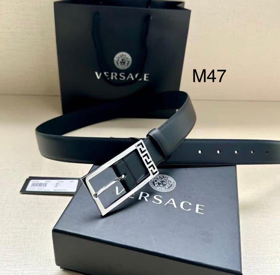 Versace Silver Premium Quality Leather Belt