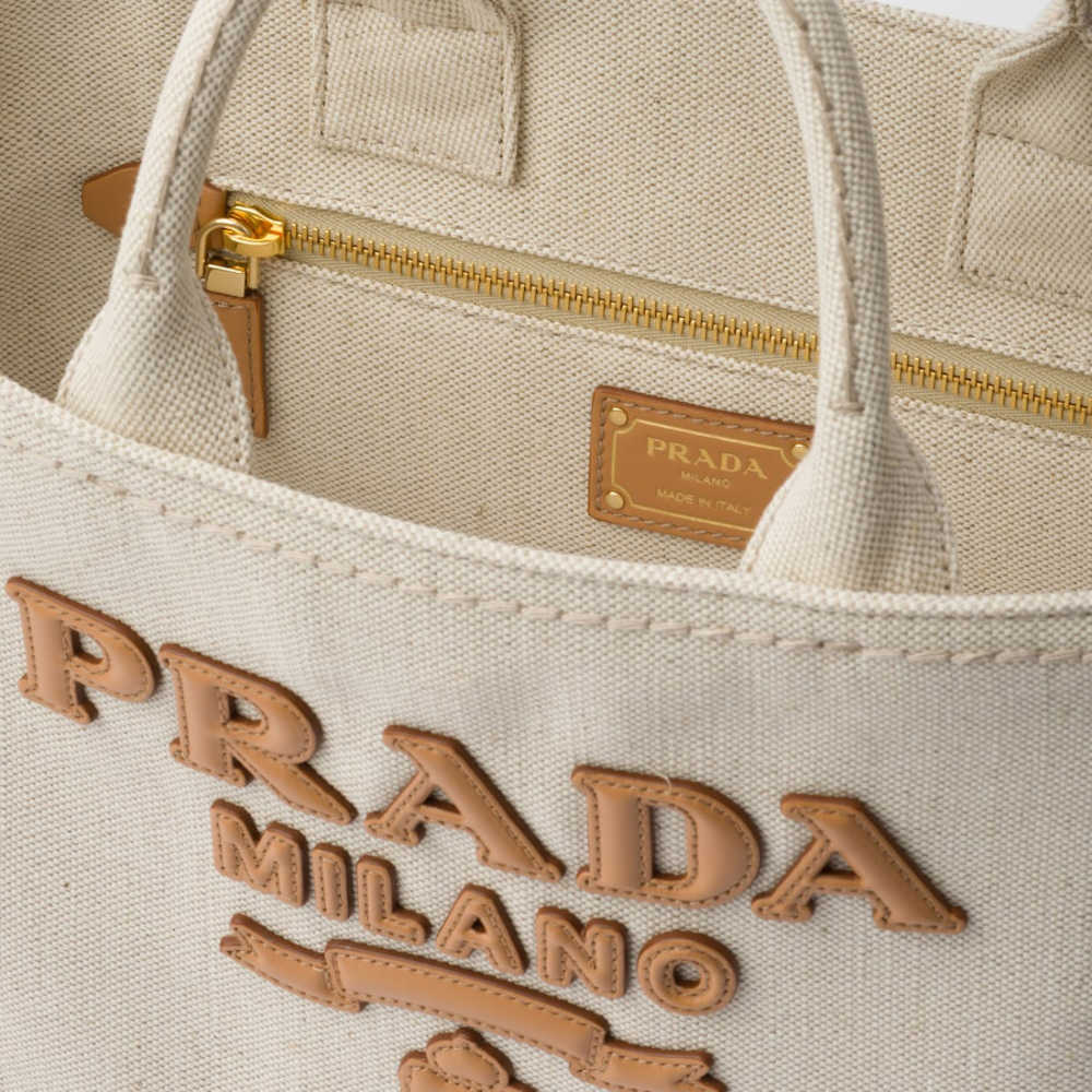 Prada Medium linen blend tote bag-3