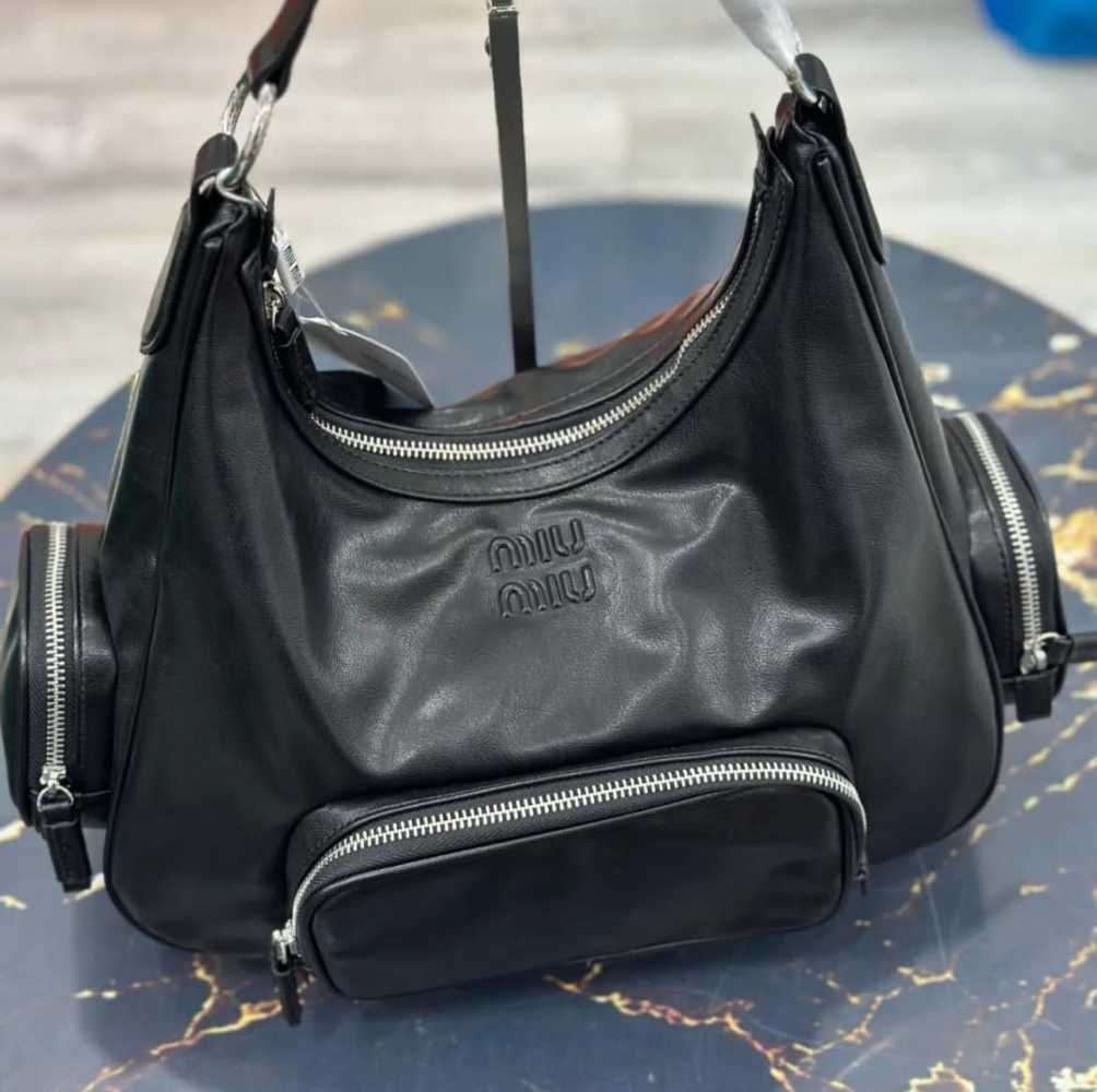 Buy Miu Miu Black Leather Cargo Pocket Bag Online Vogue Mine